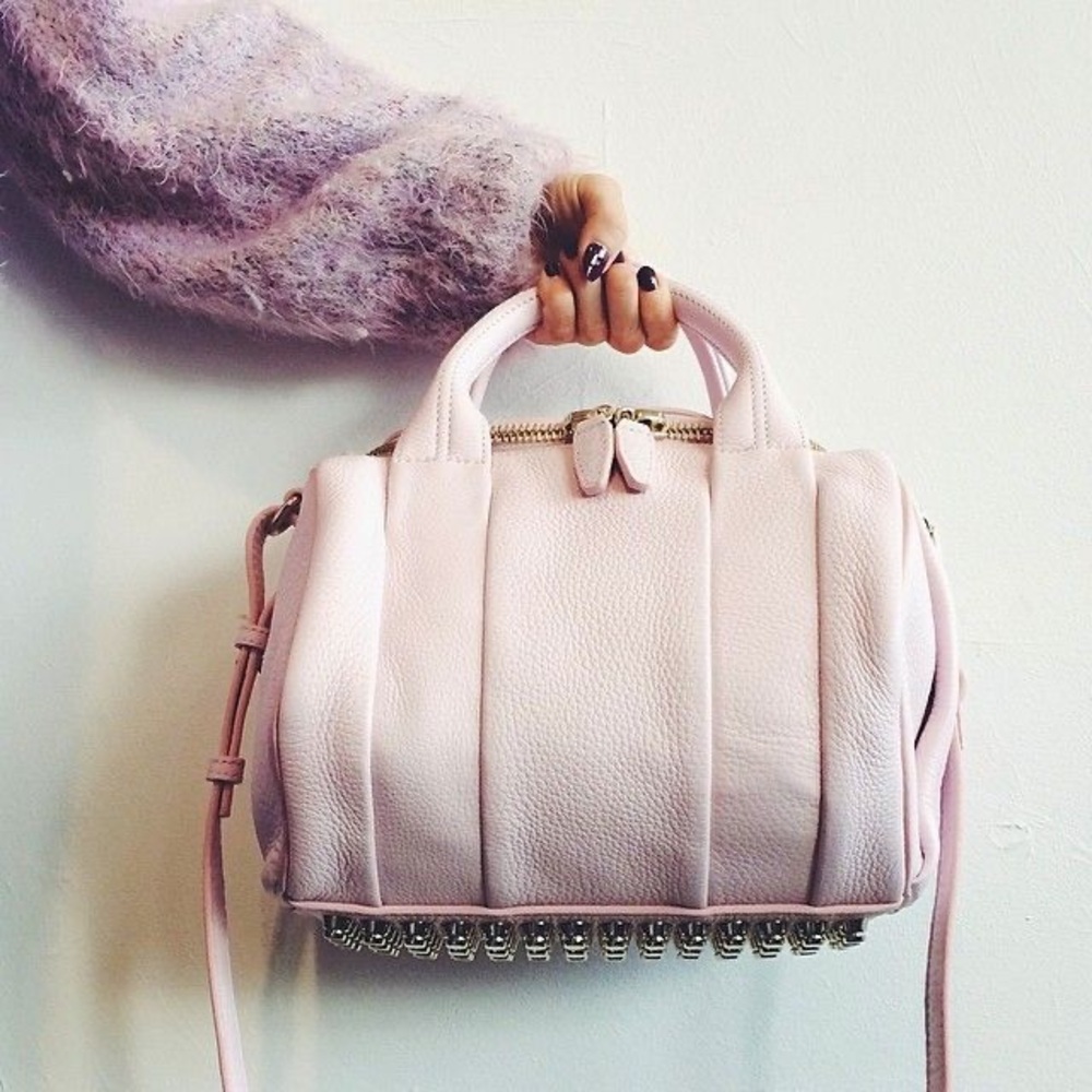 Alexander Wang Pale Pink Pebbled Leather Satchel